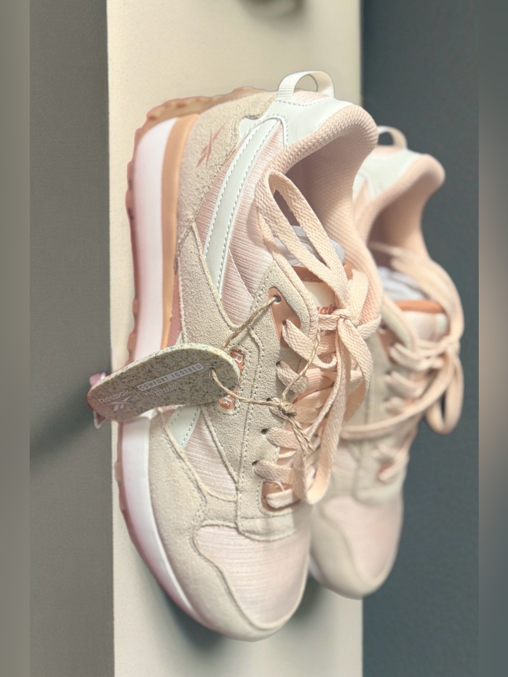 Reebok Women's Pale Pink Lace-Up Sneakers